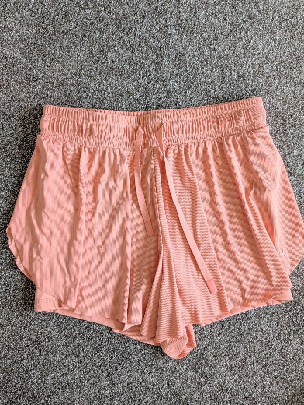 JoyLab Mid-Rise Double Layer Flowy Run Shorts Coral Size S